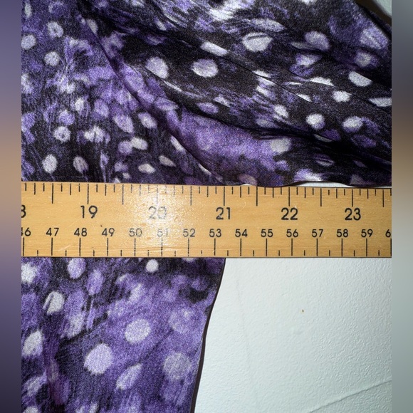 CARLISLE SILK BUTTON DOWN BLOUSE IN SHADES OF PURPLE WITH SILK NECK SCARF SZ 14 - Picture 10 of 12